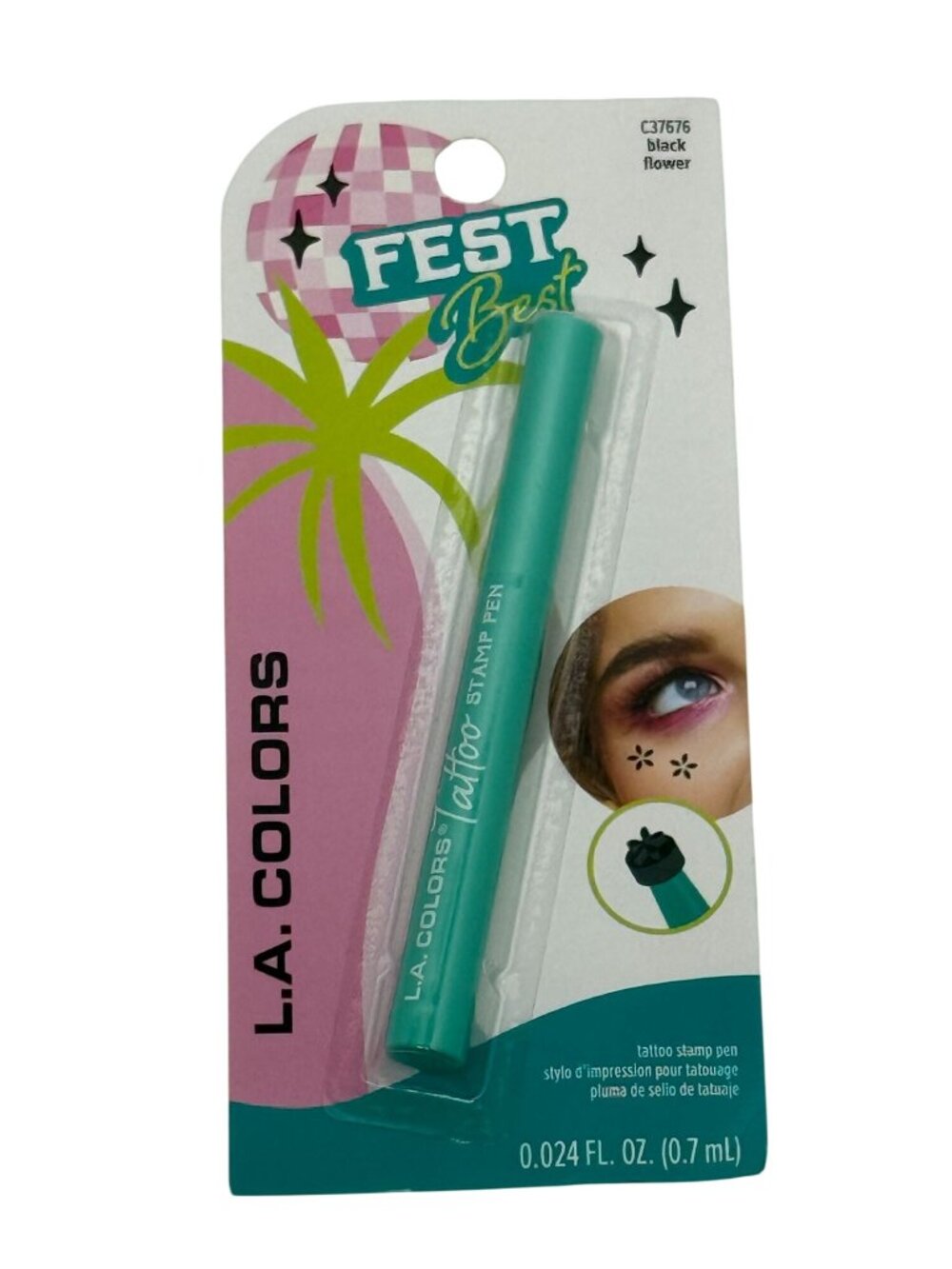 L.A. Colors Fest Best Black Flower Tattoo Stamp Pen